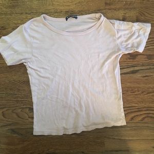 Brandy Melville light pink cropped tee